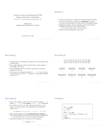 Introduction  Computer Science &amp; Engineering 423/823  Design and Analysis of Algorithms