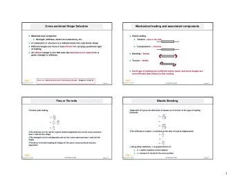 1  Elastic Bending  Elastic Bending  I = Moment of inertia of the cross section  Derive shape