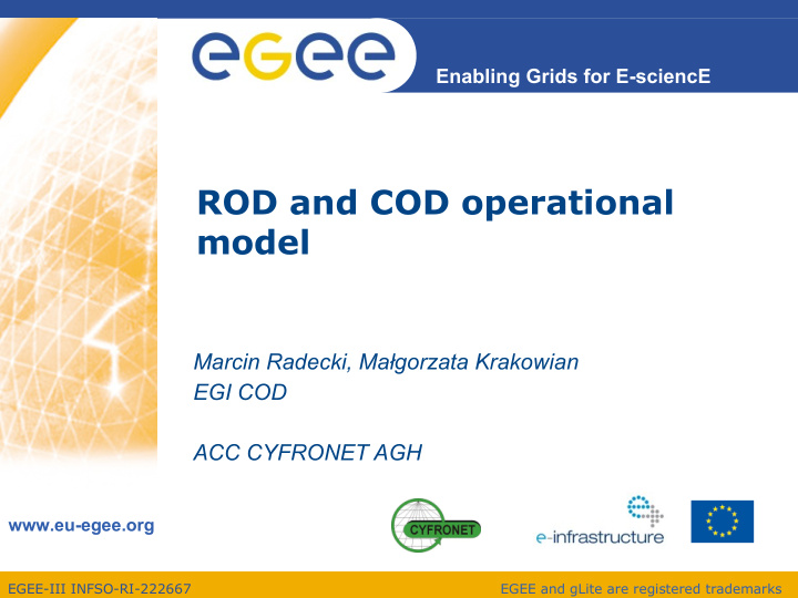rod and cod operational model