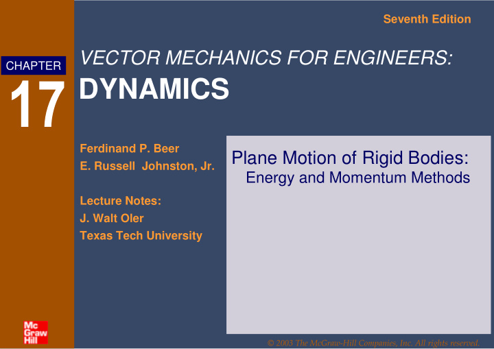 dynamics ferdinand p beer plane motion of rigid bodies e