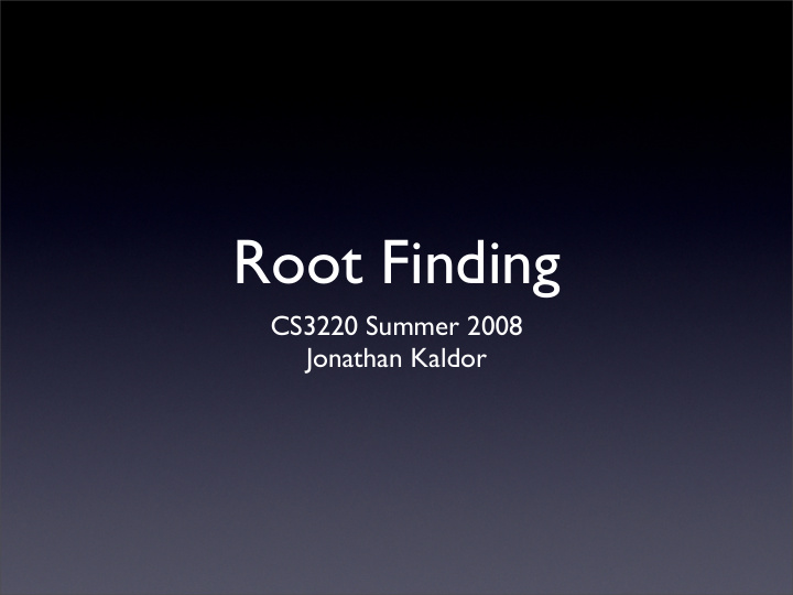 root finding