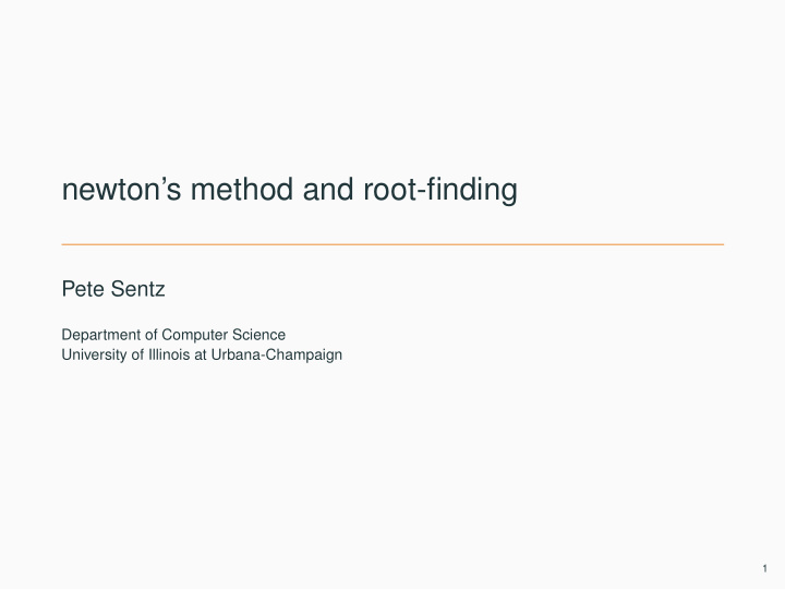 newton s method and root finding