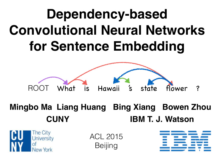 dependency based convolutional neural networks for
