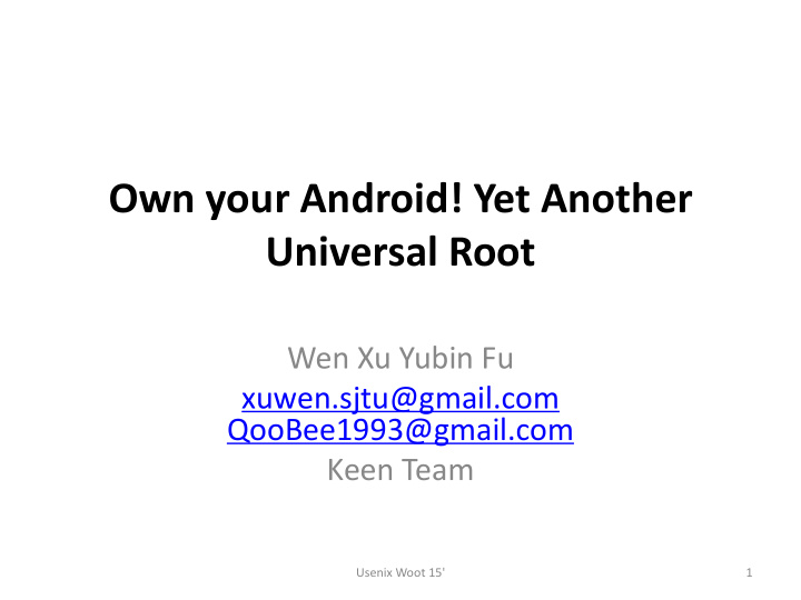 own your android yet another universal root