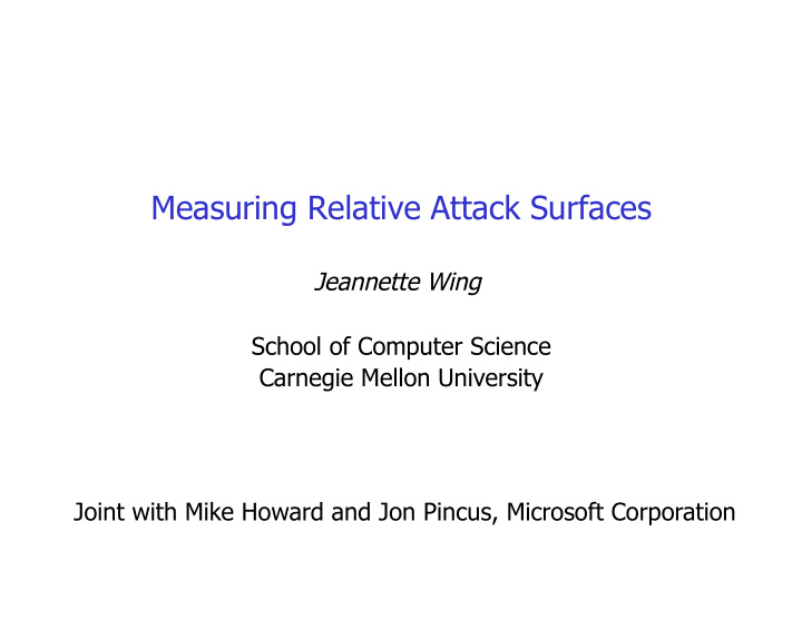 measuring relative attack surfaces