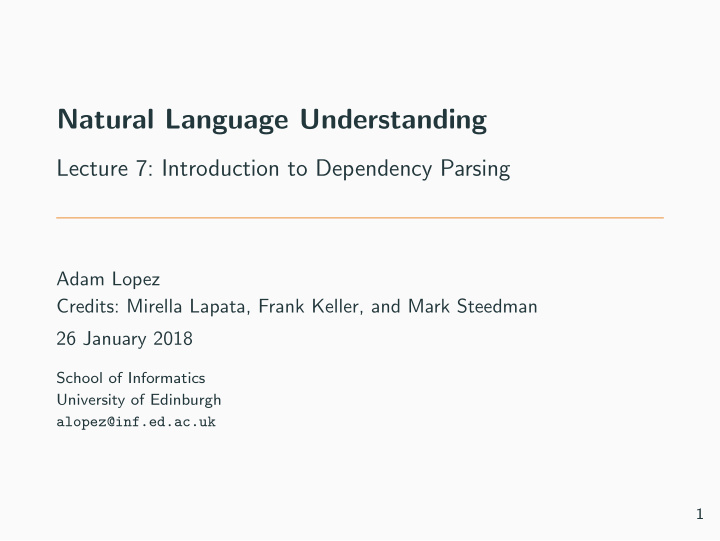 natural language understanding