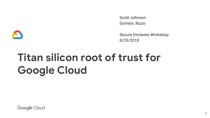 titan silicon root of trust for google cloud