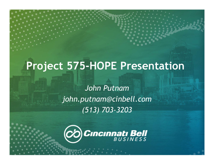 project 575 hope presentation
