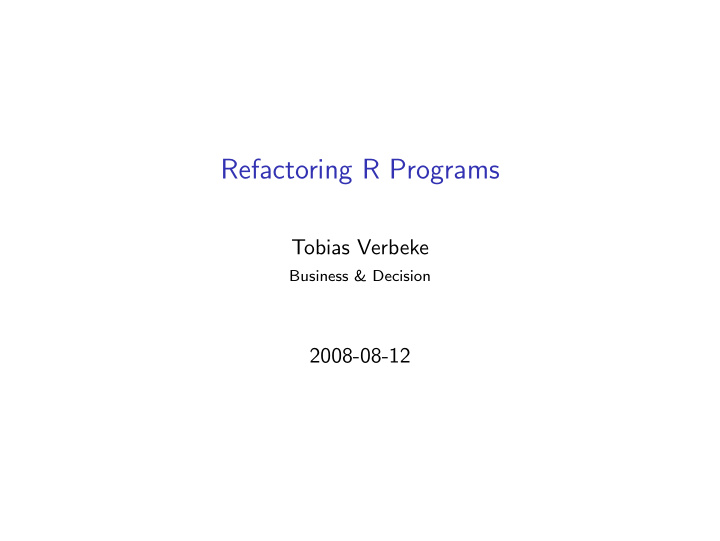 refactoring r programs