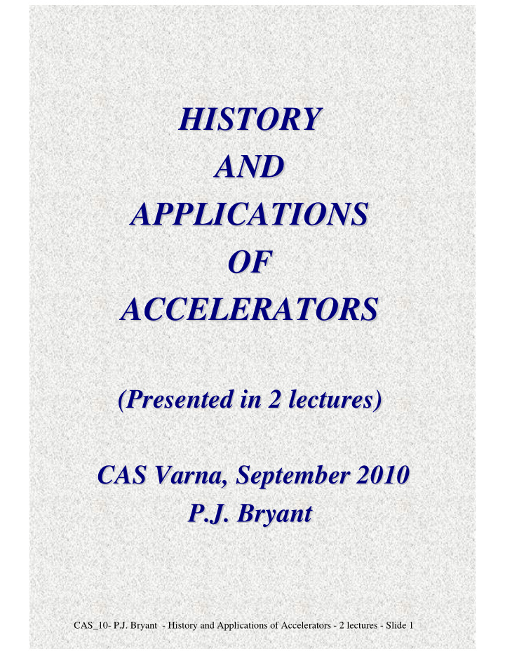 history history and and applications applications of of