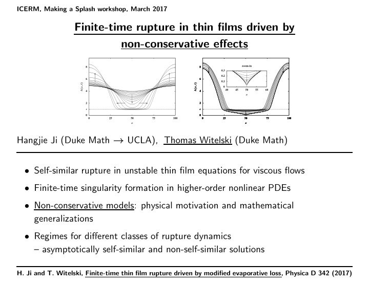 finite time rupture in thin films driven by non