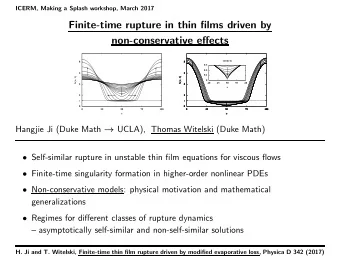 Finite-time rupture in thin films driven by  non-conservative effects  zoom-in  8  8  8  8  0.3