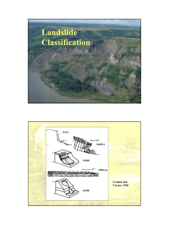 Landslide  Classification  Cruden and  Varnes, 1996  1  Varnes Classification Landslide