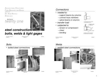 twenty one  transfer load  subjected to  tension or compression  steel construction: