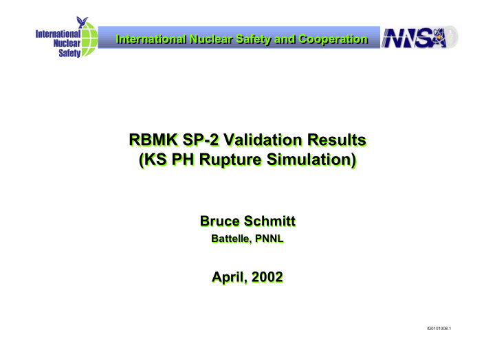 rbmk sp 2 validation results rbmk sp 2 validation results