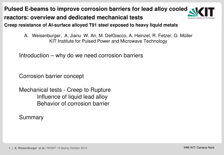 pulsed e beams to improve corrosion barriers for lead