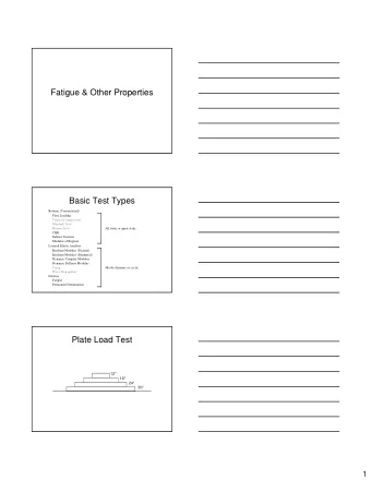 Fatigue &amp; Other Properties  Basic Test Types  Routine (Conventional)  Plate Loading  Triaxial