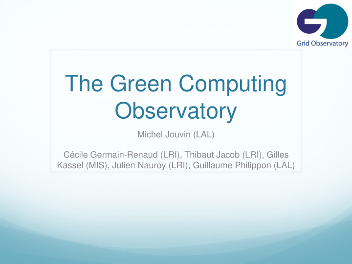 the green computing observatory