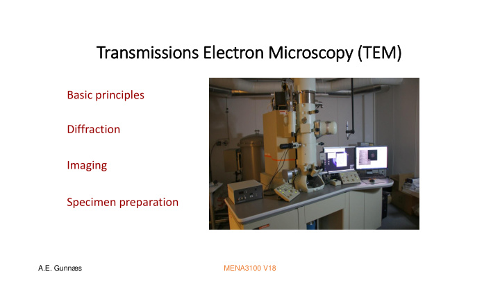 transmissions ele lectron mic icroscopy t tem