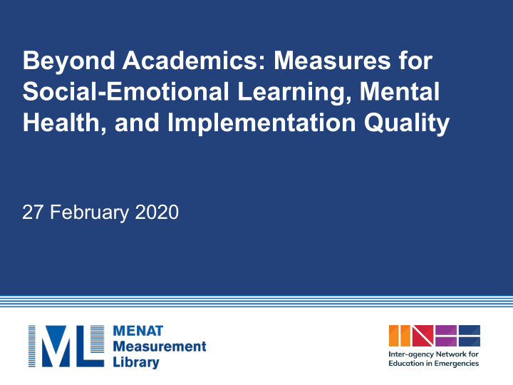 beyond academics measures for social emotional learning
