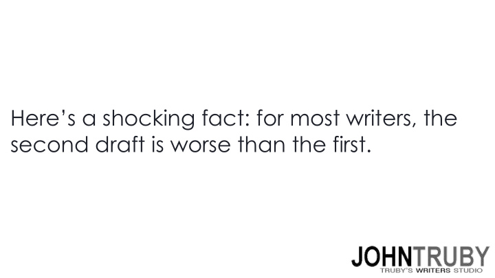 here s a shocking fact for most writers the second draft