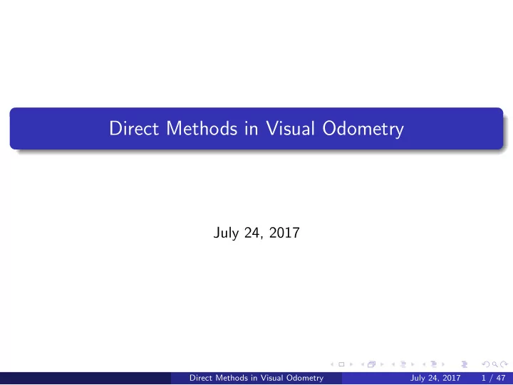 direct methods in visual odometry