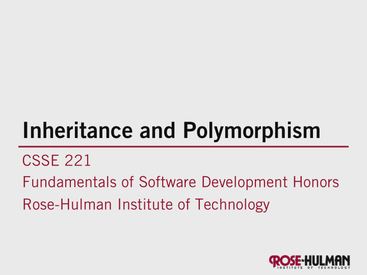 inheritance and polymorphism