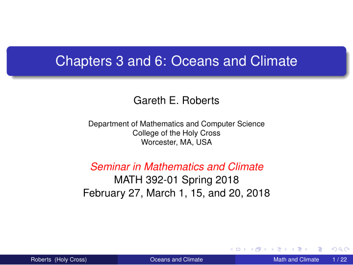 chapters 3 and 6 oceans and climate