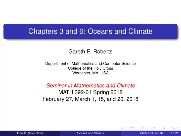 chapters 3 and 6 oceans and climate
