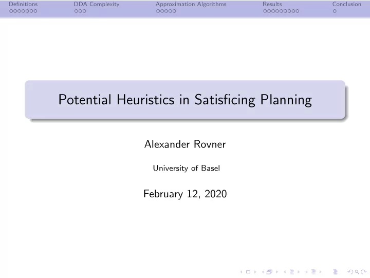potential heuristics in satisficing planning