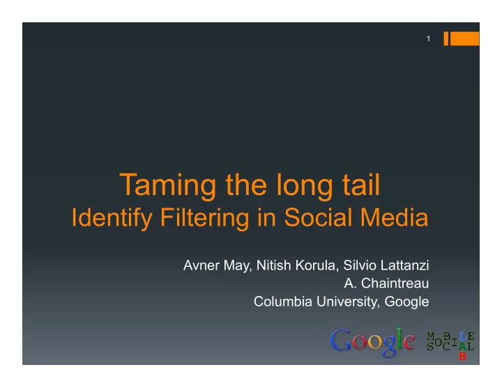 identify filtering in social media