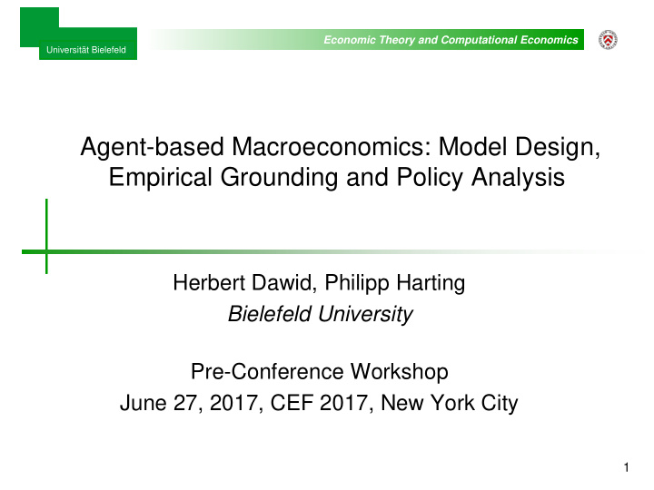 agent based macroeconomics model design empirical