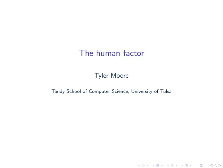 the human factor
