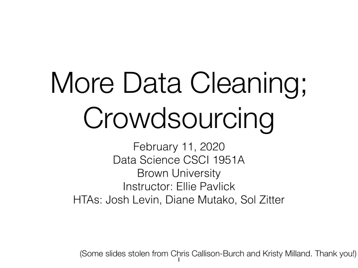 more data cleaning crowdsourcing