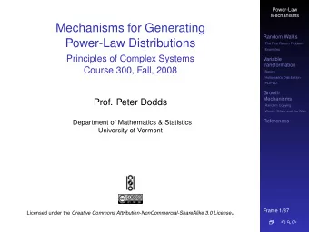 Mechanisms for Generating  Random Walks  Power-Law Distributions  The First Return Problem