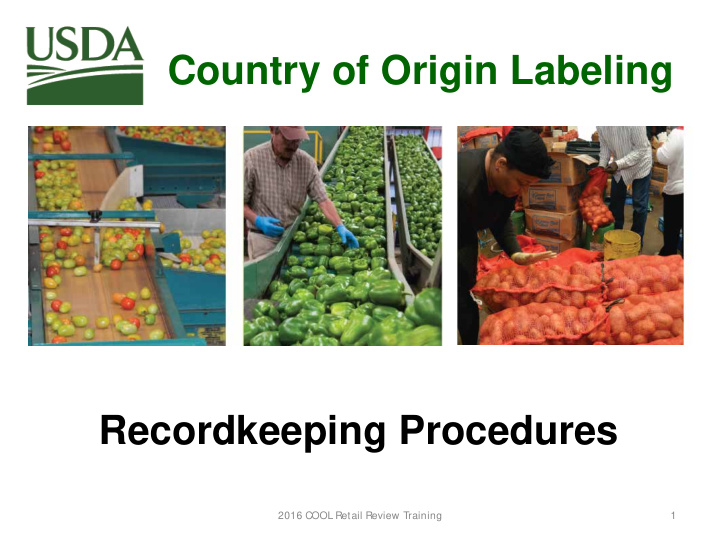 country of origin labeling recordkeeping procedures