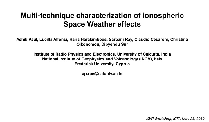 multi technique characterization of ionospheric