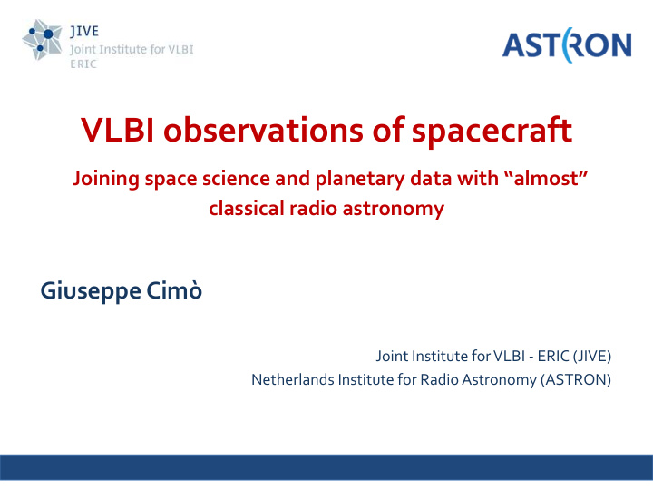 vlbi observations of spacecraft