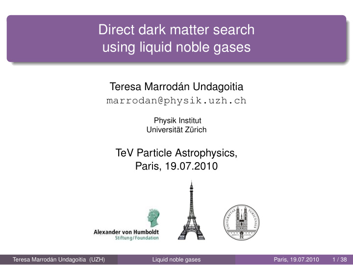 direct dark matter search using liquid noble gases