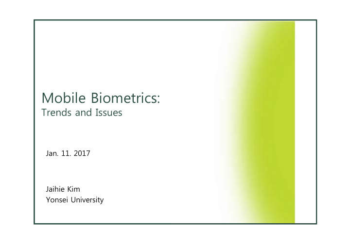 mobile biometrics