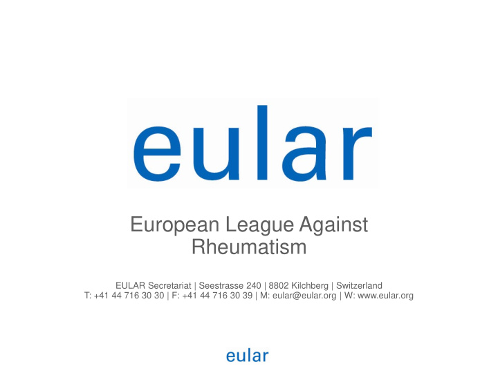 european league against rheumatism