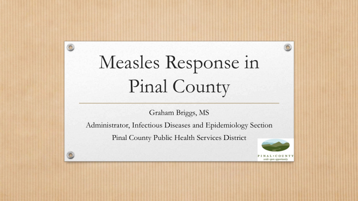 measles response in pinal county