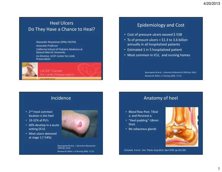 heel ulcers epidemiology and cost do they have a chance