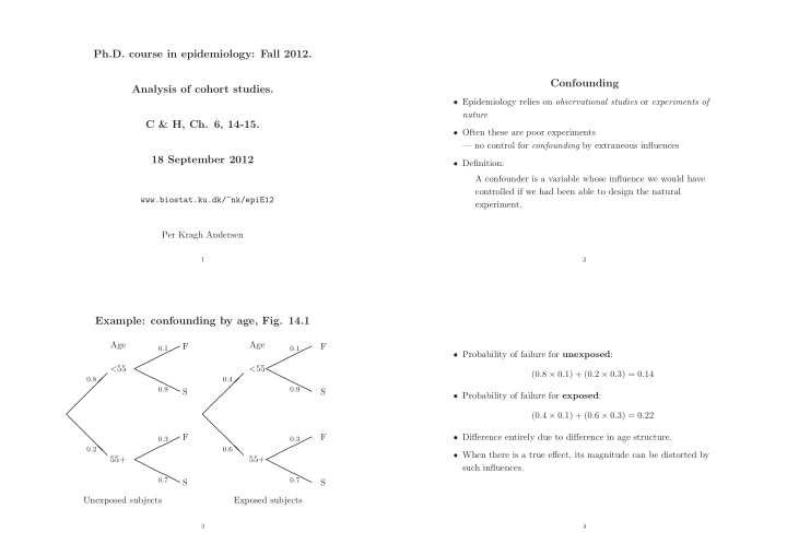 ph d course in epidemiology fall 2012 confounding