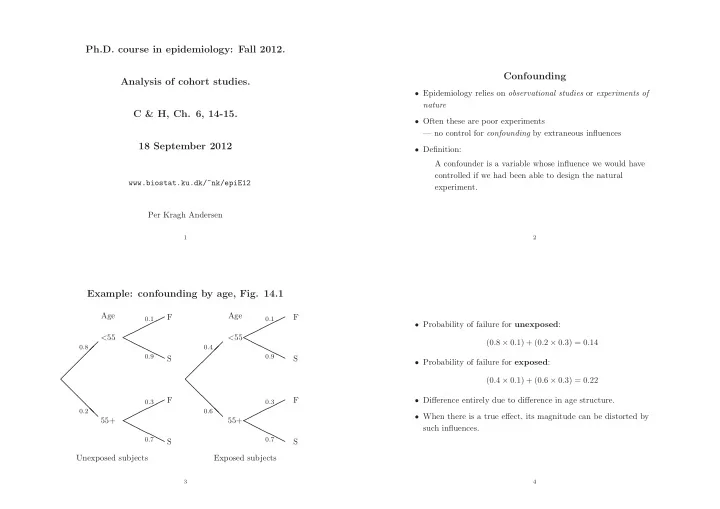 ph d course in epidemiology fall 2012 confounding