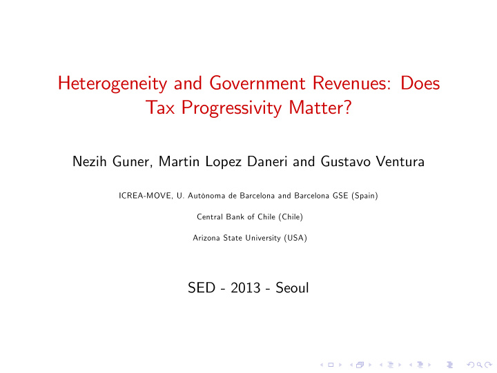 heterogeneity and government revenues does tax