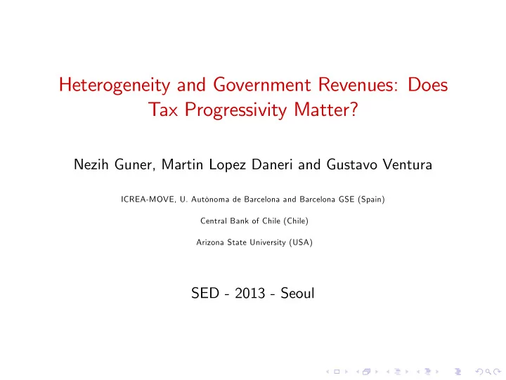 heterogeneity and government revenues does tax