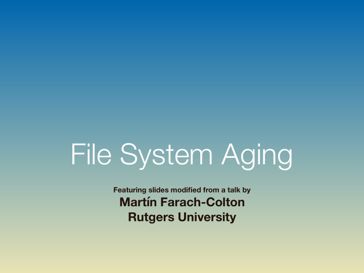 file system aging