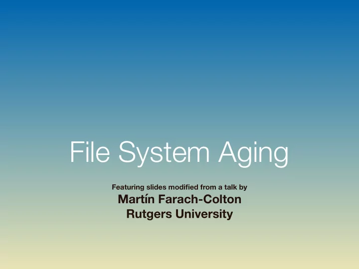 file system aging