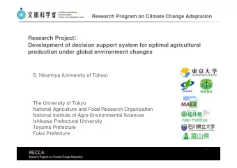 Research Project :  Development of decision support system for optimal agricultural  production